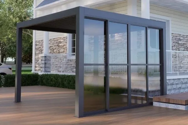 Wall-mounted Louvered Pergola 3x5m