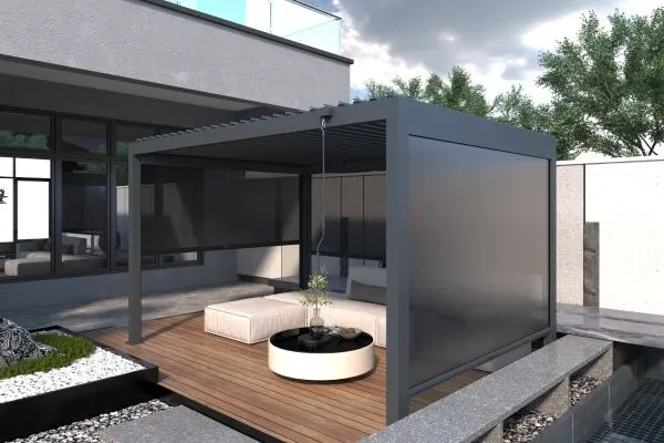 3x4m Motorized Aluminum Pergola with LED