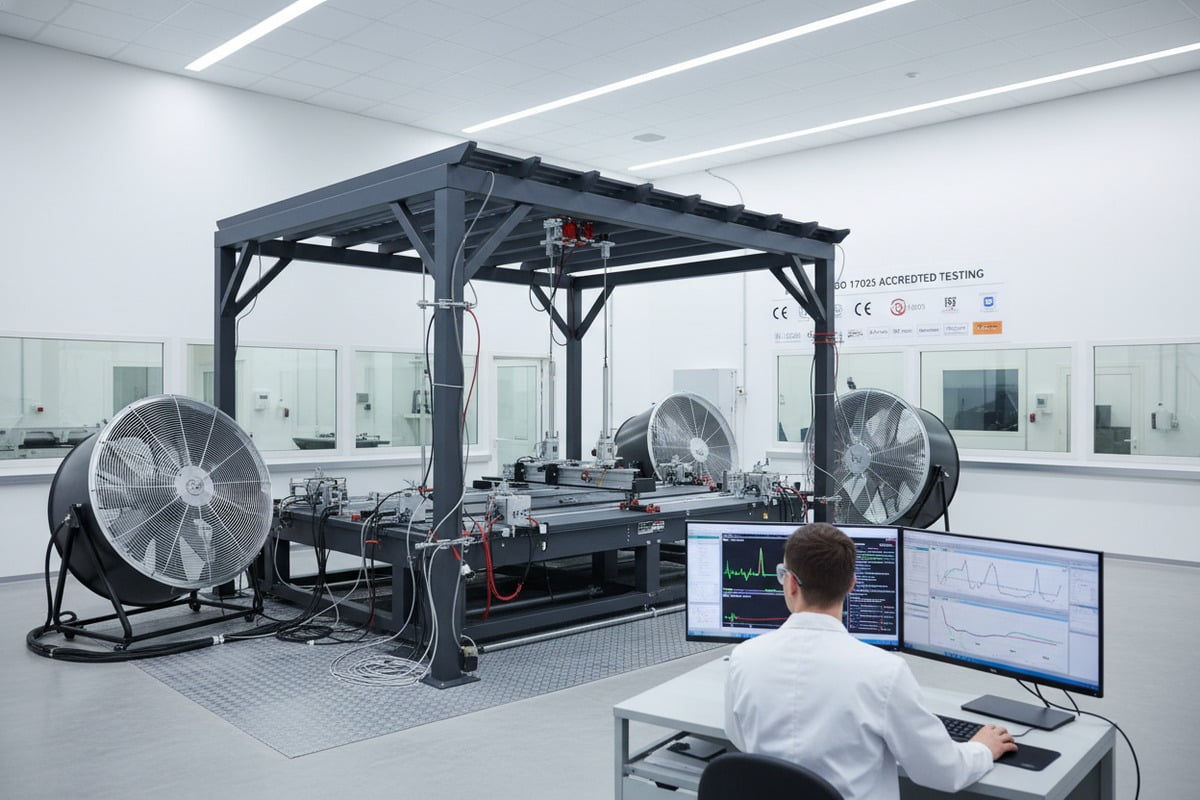 Conferma della compatibilità elettromagnetica e della bassa tensione UE per i motori e l'elettronica integrati nelle pergole (ID#4)