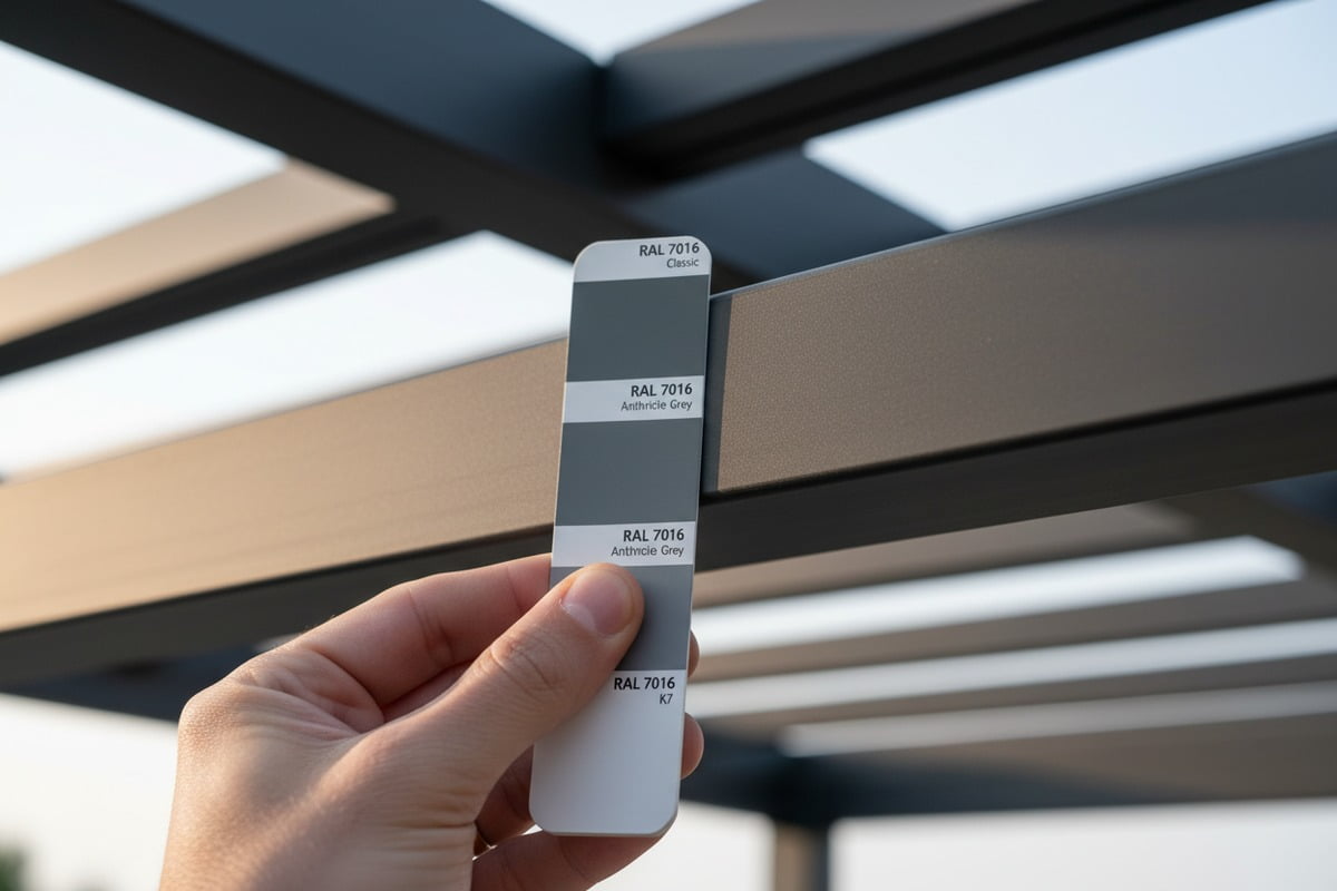 Customizing aluminum wall thickness and RAL color codes for pergola manufacturing (ID#2)