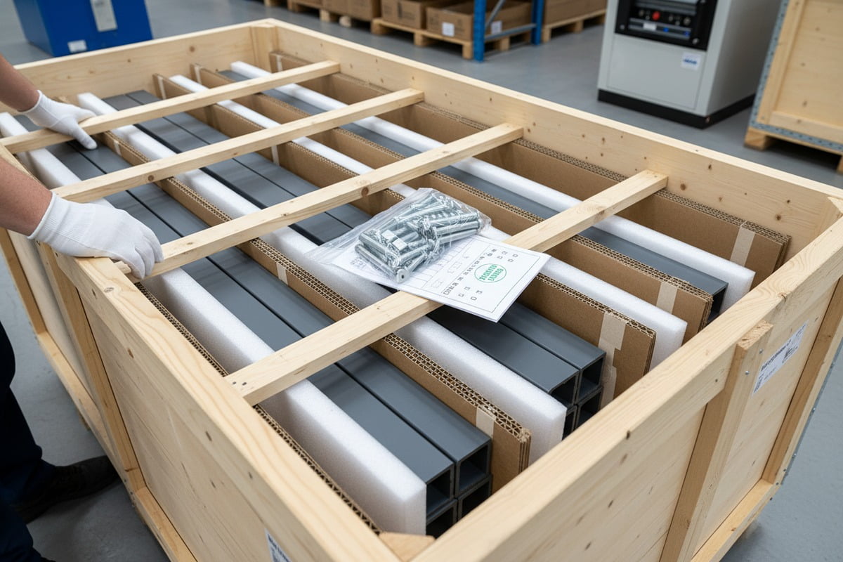 Reinforced packaging and inspections to prevent damaged aluminum pergola profiles and missing components (ID#2)