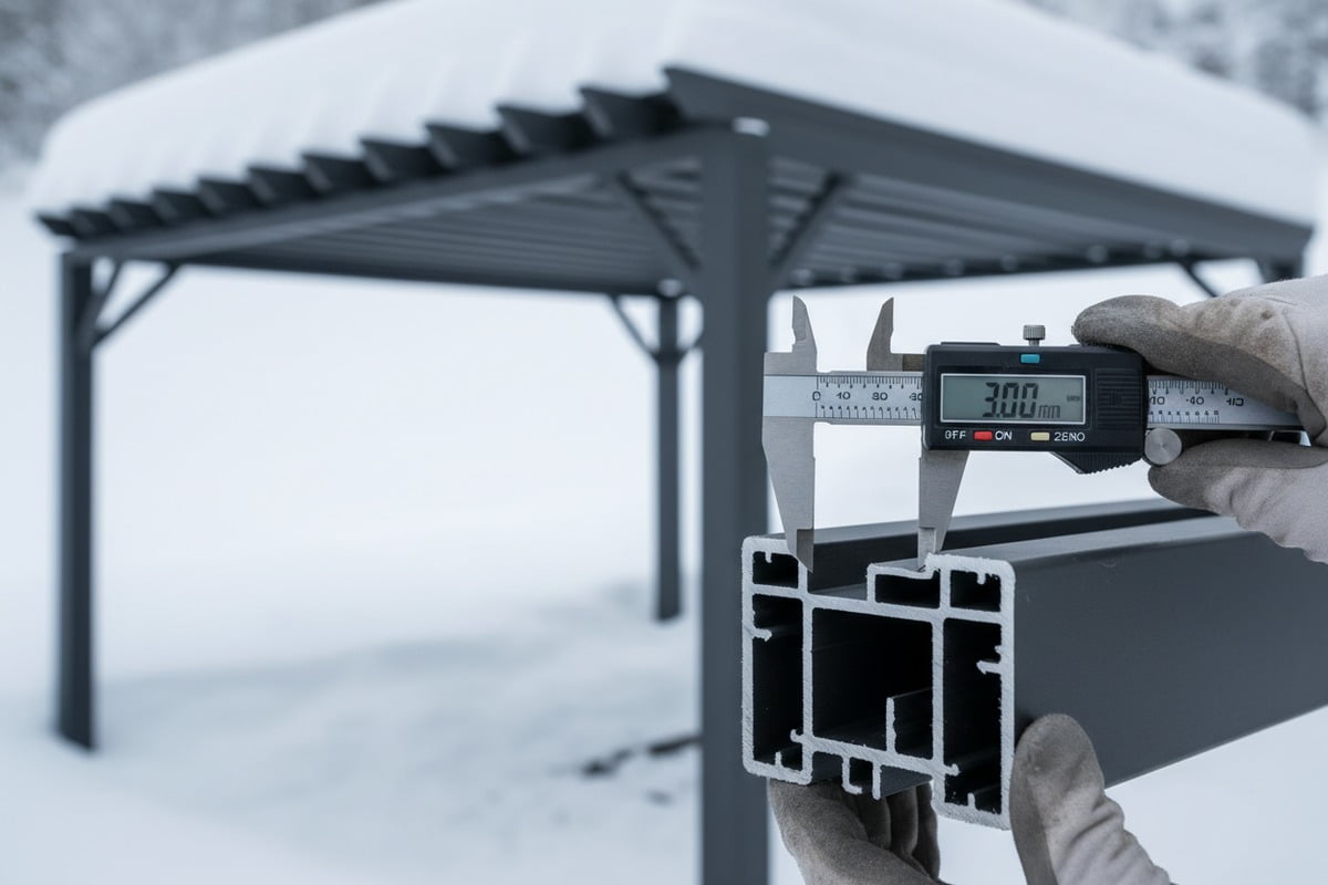 Reinforced aluminum wall thickness profiles designed to withstand heavy European snow loads and pressure (ID#2)
