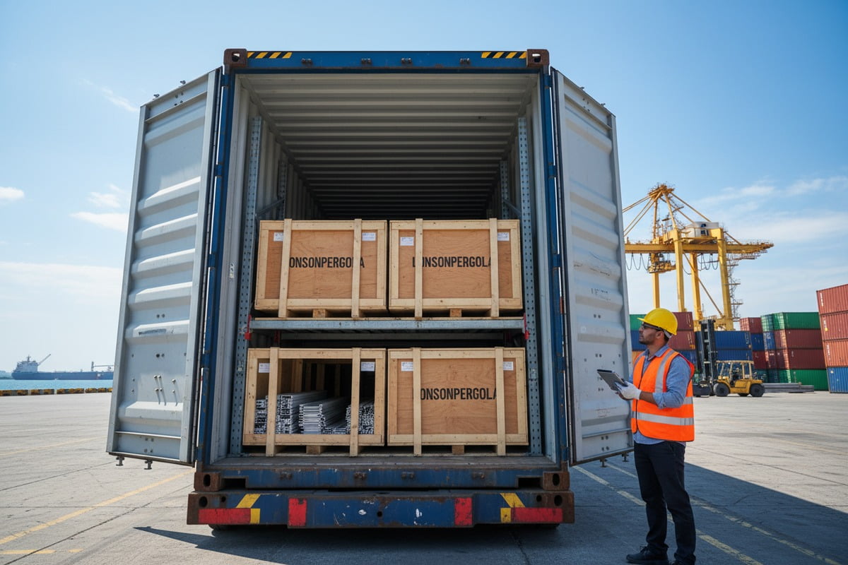 Estimating sea freight and DDP charges for bulk aluminum pergola shipments from China (ID#2)