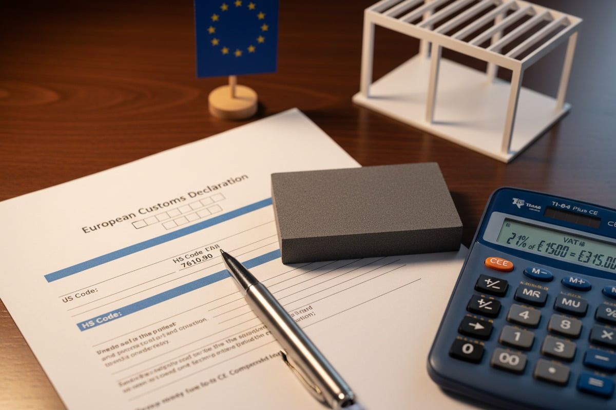 Import duties VAT rates and CBAM costs for aluminum pergolas imported to Europe (ID#3)