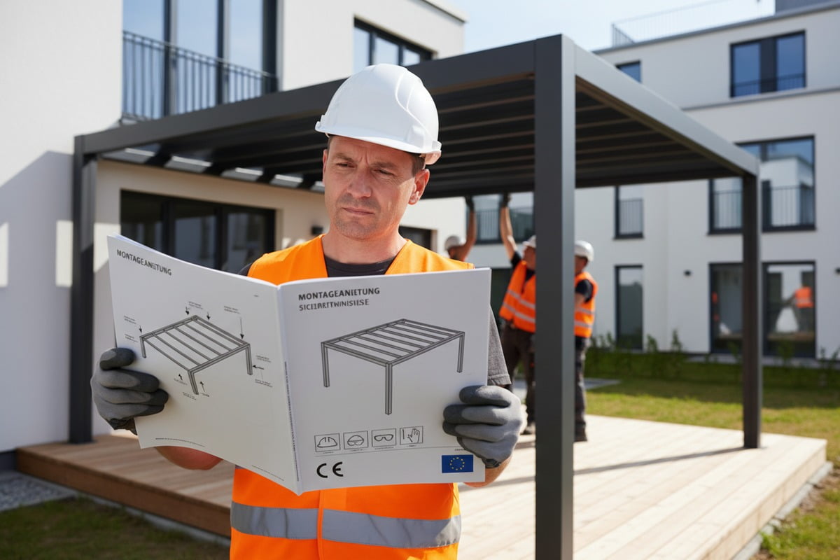 Professional multilingual manuals meeting EU Machinery Directive requirements for European pergola projects (ID#2)