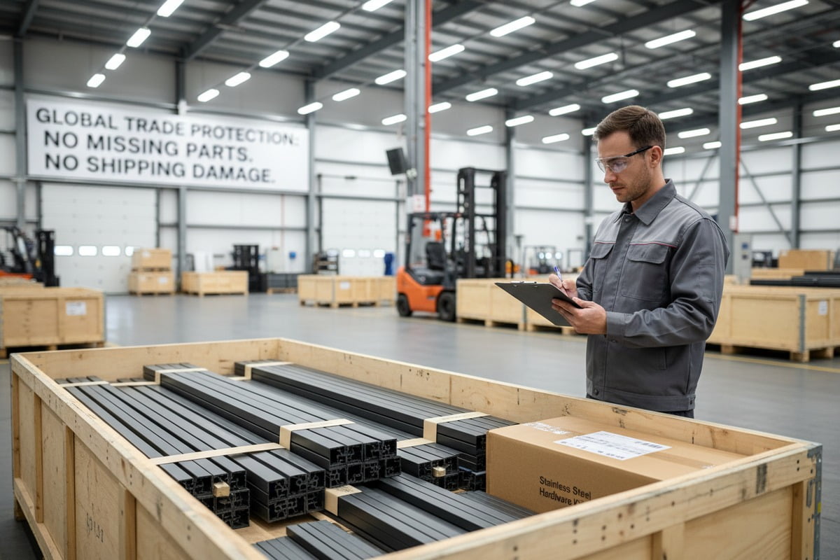 Compliance terms for pergola motors and powder coatings meeting local quality standards (ID#5)
