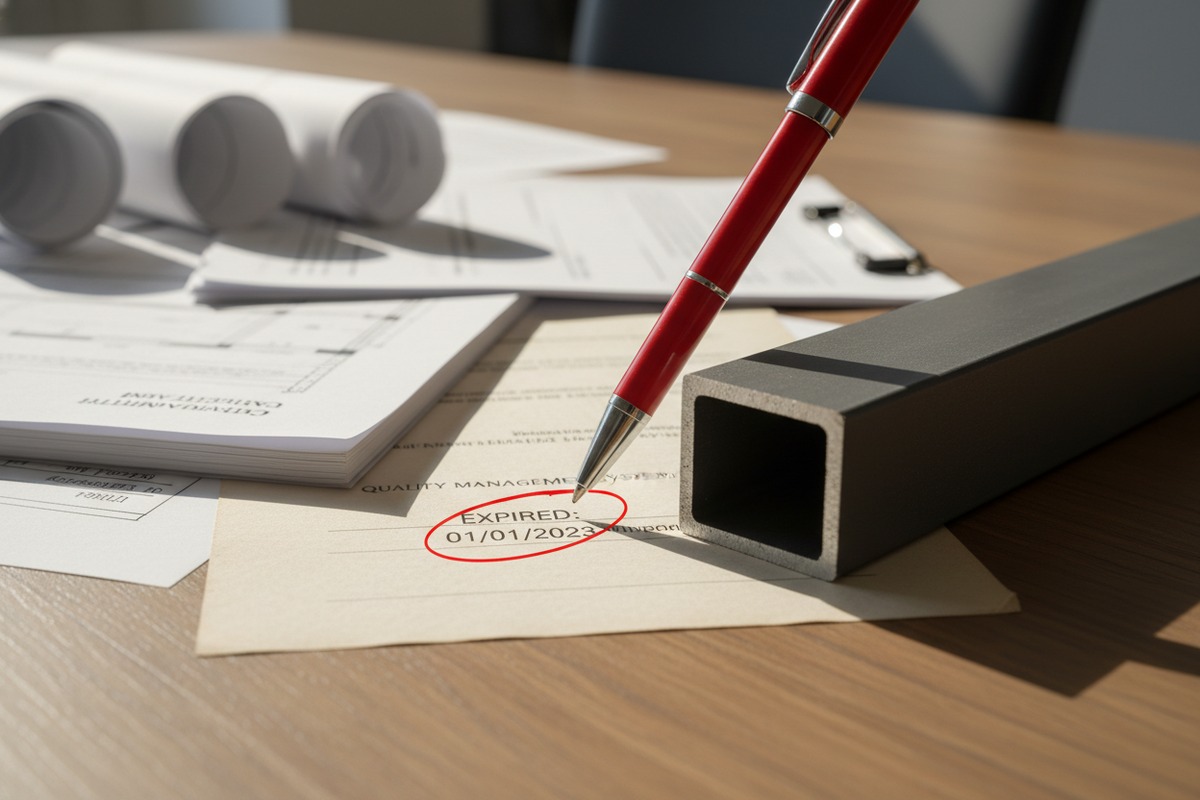 Identifying red flags in manufacturer quality management documents like missing logos or expired dates (ID#3)