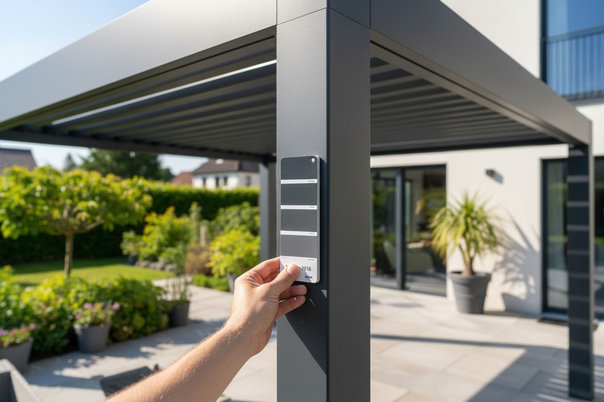 Checking custom RAL colors and motor compliance specifications for aluminum pergola orders (ID#5)