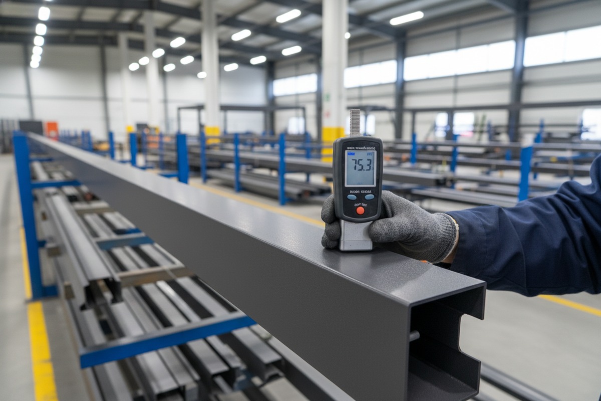 Pergola Quality Inspection Indicators Inspecting aluminum pergola quality indicators like wall thickness and powder coating uniformity (ID#3)