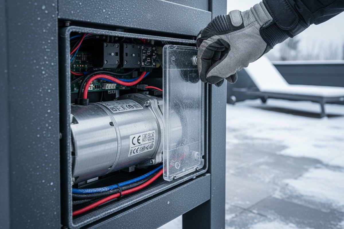 Certified motors and electronics for reliable pergola operation in sub-zero climates (ID#3)