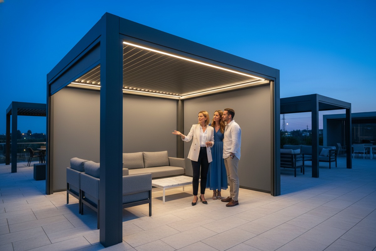 Aluminum pergola accessories designed to increase dealer profit margins and business growth (ID#1)