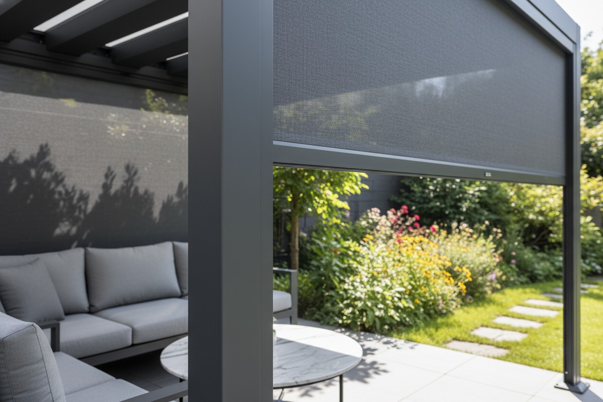 CE Certified Pergola Motors Motorized pergola systems with mandatory European CE certification for safety and compliance (ID#5)