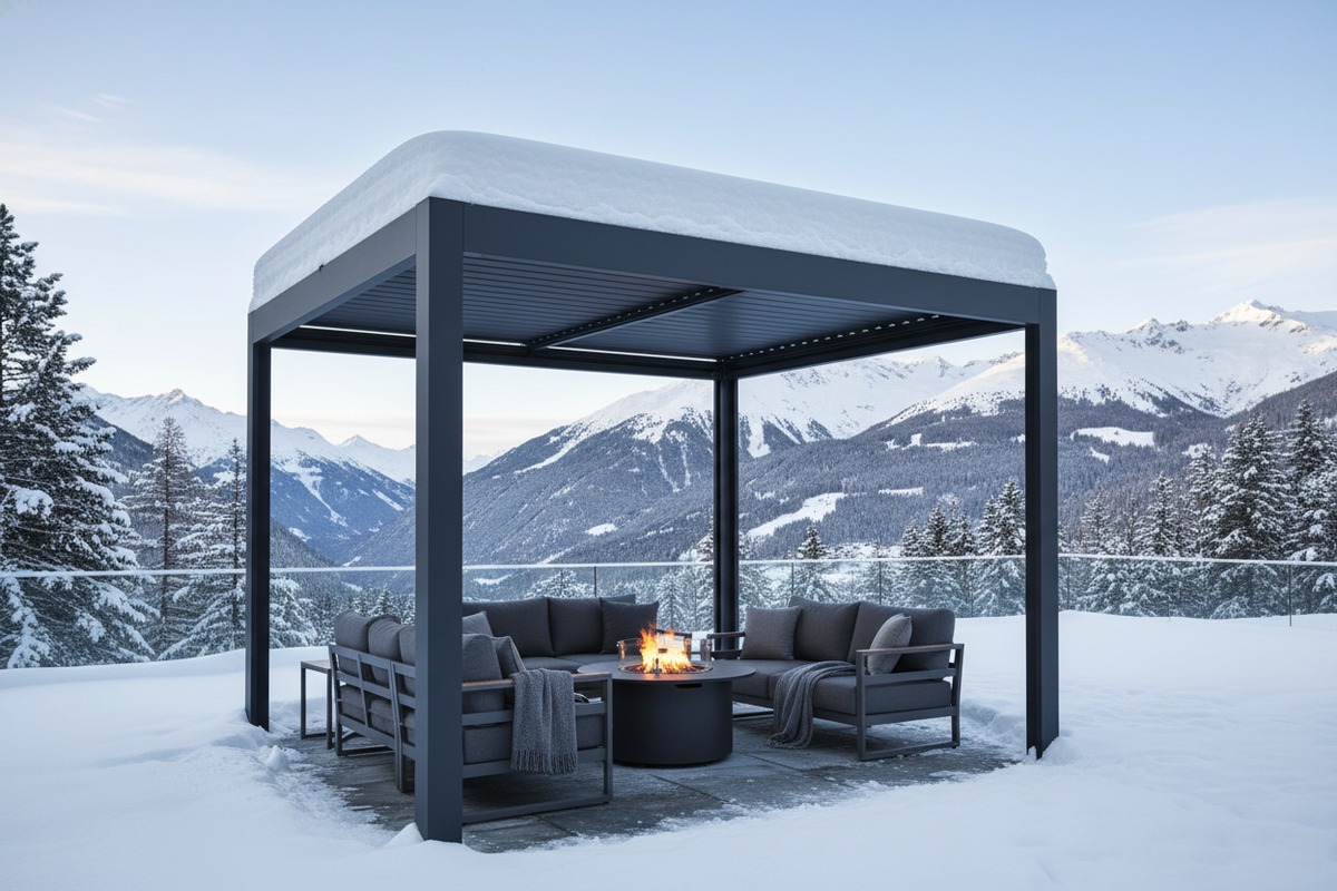 Low maintenance aluminum pergola that does not warp or crack reducing after-sales service burdens (ID#4)