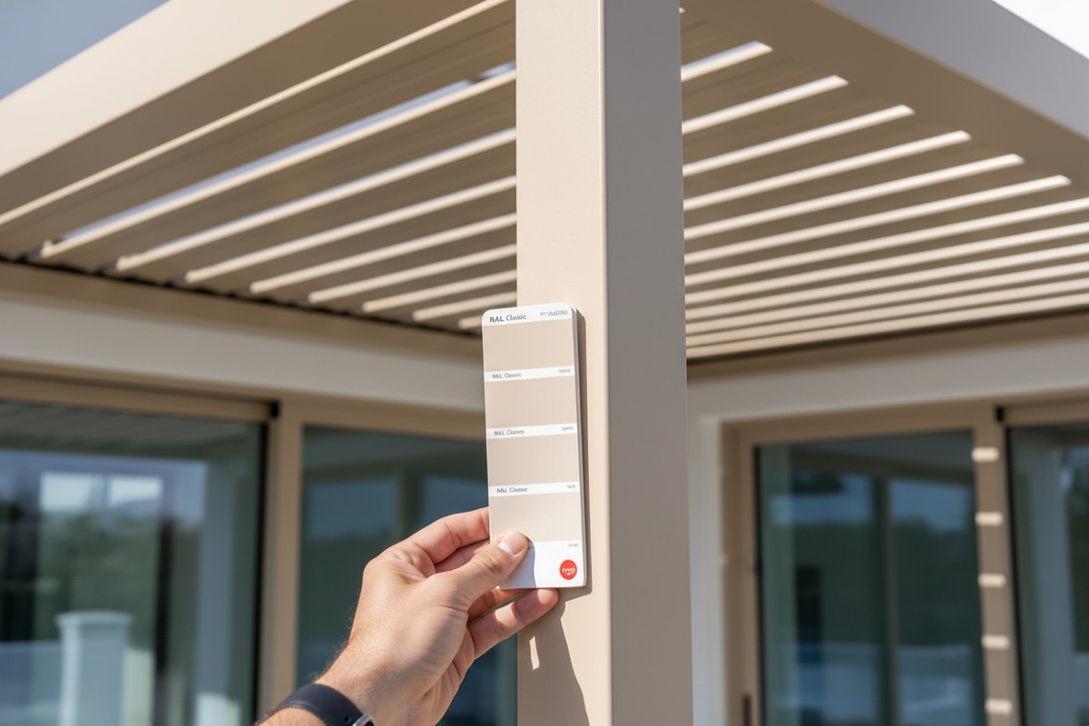 Custom Pergola Colors Sizes Custom RAL colors and bespoke sized aluminum pergolas for luxury architectural design projects (ID#2)