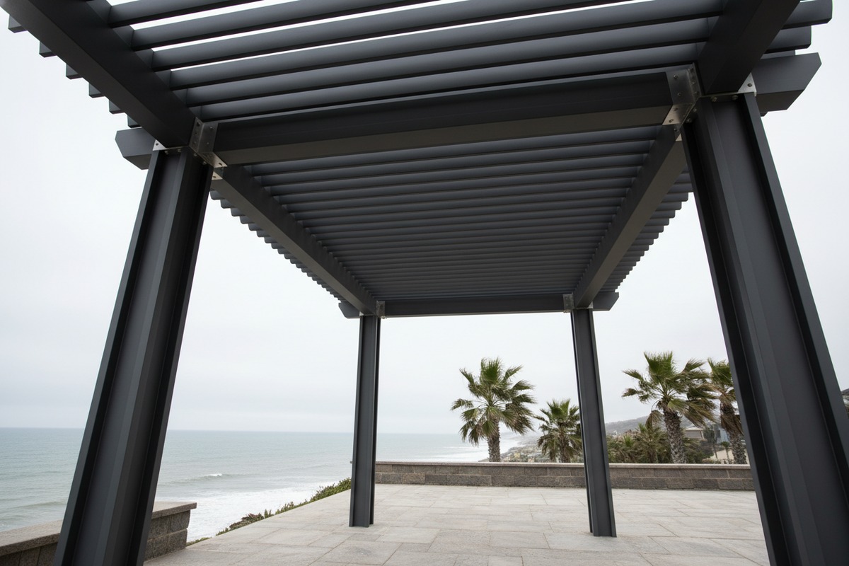 Pergola Safety Load Certifications Certified aluminum pergola with wind and snow load ratings for high-end safety standards (ID#3)