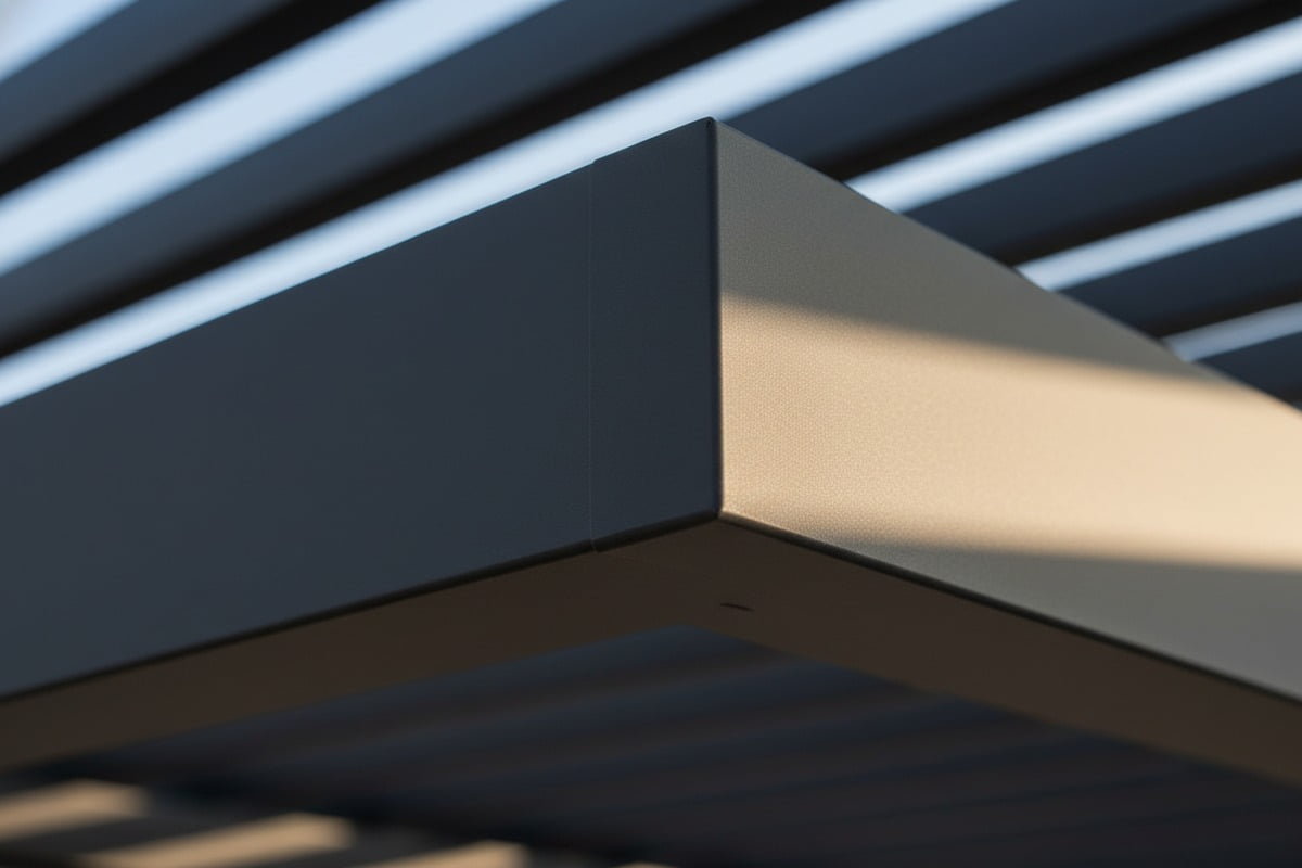 Smooth and even powder coating finish on aluminum pergola surfaces to prevent fading (ID#2)