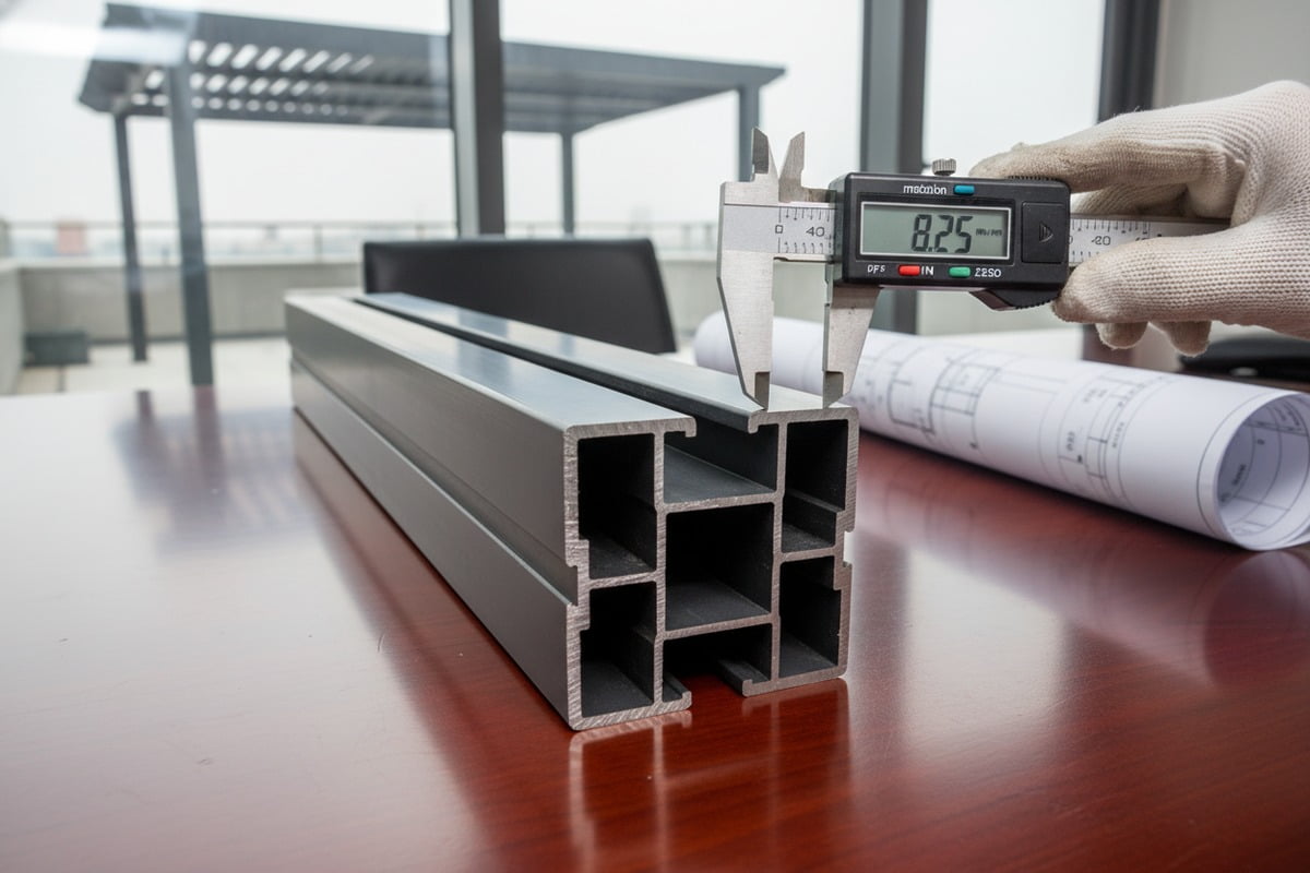 Inspecting aluminum wall thickness and profile cross sections for structural safety and strength (ID#3)