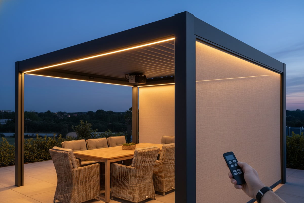 Technical certifications and load-bearing data reports justifying luxury pricing for structural aluminum pergolas (ID#4)