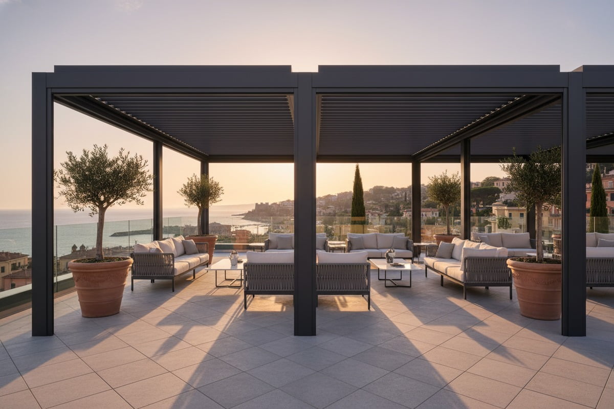 Project case studies and lifestyle galleries demonstrating aluminum pergola quality to local buyers (ID#5)